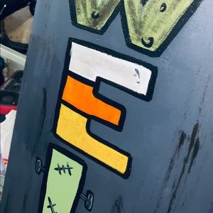 Colorful Halloween Wood Sign.